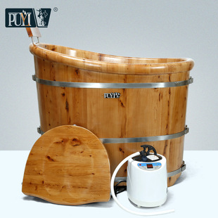 朴易沐浴桶木桶成人香柏木带盖木桶浴桶洗澡桶实木单人熏蒸SPA