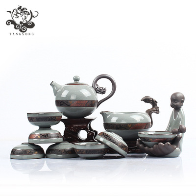 哥窑整套茶具套装特价 开片功夫茶具陶瓷紫砂茶壶招代理一件代发
