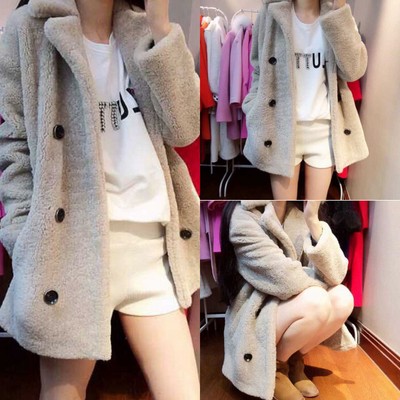 2015秋季新款韩版气质休闲 羊羔毛超美 显瘦女外套