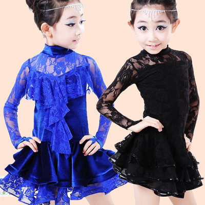 六一儿童表演服装舞蹈练功服女孩拉丁舞演出服现代舞纱裙蓬蓬裙2