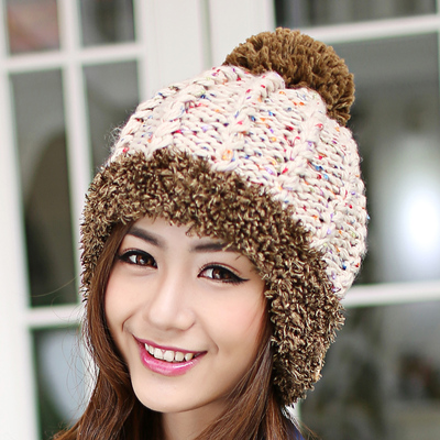 冬天女帽子韩国潮毛线帽加厚冬季帽子女士韩版时尚加厚护耳针织帽