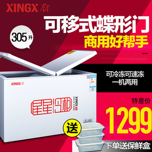 XINGX/星星 BD/BC-305EH 大冰柜冷柜商用家用 卧式单温冷冻冷藏