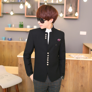青少年男式韩版修身小西装外套春季薄款男士英伦休闲单西服男款潮