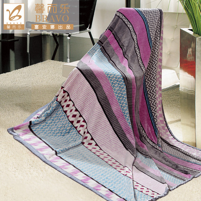 馨而乐家纺优质法兰绒毯子 夏季空调毯双人毛毯夏凉毯 圣托里尼