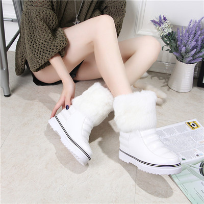 韩版2015冬新款防水加厚超长绒毛中筒雪地靴女鞋皮毛一体保暖短靴