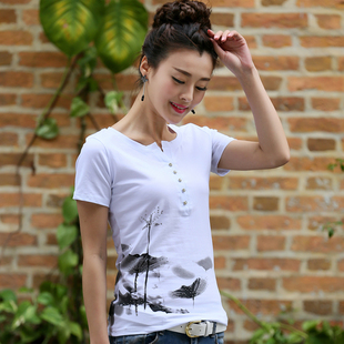 2015新款夏装韩版女装短袖T恤女修身显瘦大码女士纯棉T