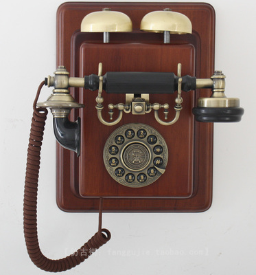 欧式时尚创意复古仿古壁挂派拉蒙电话机 工艺品摆设摆件1912挂机