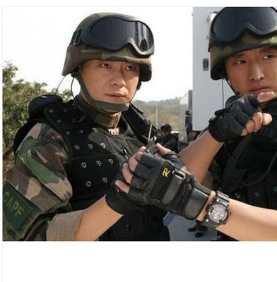 韩版男士军迷半指手套户外皮手套骑行街舞户外健身格斗战术包邮