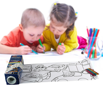 玩具堡儿童涂鸦画卷卷轴空白填色本玩具3-6岁女孩生日个性礼物纸