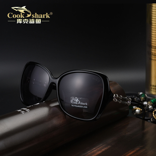 cookshark库克鲨鱼正品新款女士偏光太阳眼镜 时尚优雅大框墨镜