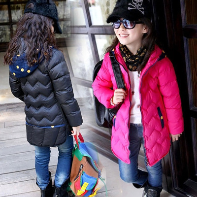 2015冬款儿童棉衣中大童保暖加厚外套女童棉袄韩版女孩上衣外套