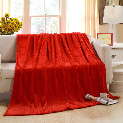 纯色毯子雕花金貂绒毛毯珊瑚绒毯双人单人沙发毯加厚床单