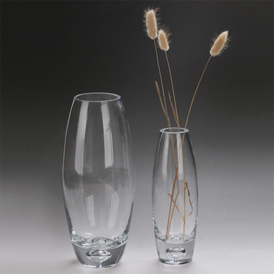 娜祺 简约现代可爱型加厚透明玻璃花瓶 底部气泡插花花瓶 包邮