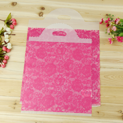 厂家定制冲孔平口塑料购物袋 冲孔服装袋专业定做 新玫瑰塑料袋