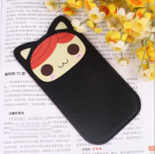 韩版可爱超萌小猫 PU皮质手机包 iPhone5S手机套 手机防护套