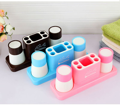创意牙刷架漱口杯牙具套装韩国两口三口之家牙膏盒洗漱刷牙杯牙缸