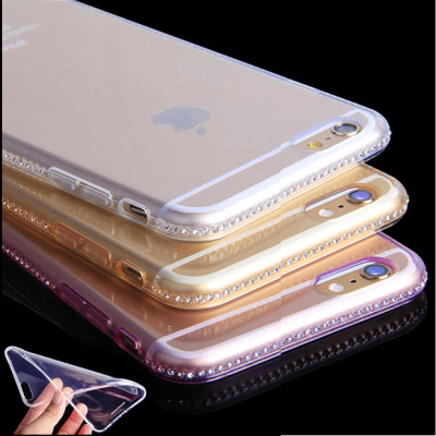 正品iphone6镶钻手机壳最新款硅胶苹果6plus手机套ip6保护壳软女