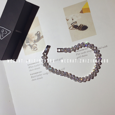◆栀子の店◆S925纯银镶嵌矿晶钻石手链