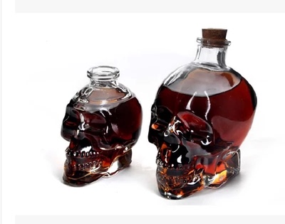 特价骷髅头玻璃酒瓶非主流创意礼品瓶伏特加红酒瓶玻璃分酒器酒瓶