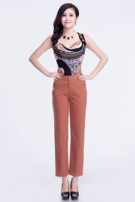 亨夫气质感 国际风尚洋气砖红色休闲裤 特价量大可批发  有大码