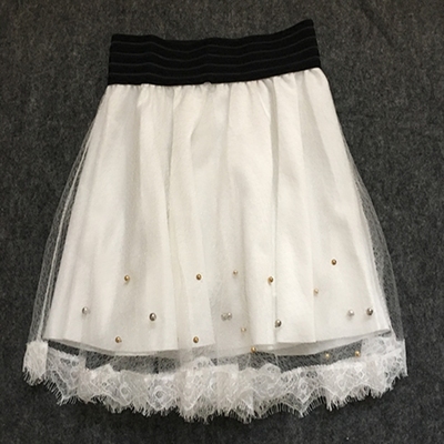 2016夏季女装新款韩版宽松纯色网纱拼接蓬蓬伞裙半身裙短裙子