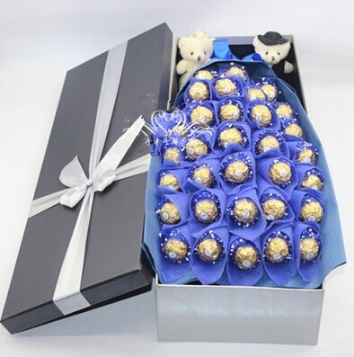 巧克力生日礼盒重庆鲜花店全国速递北京哈尔滨杭州南京同城速递