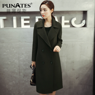 2016秋冬季新款韩版高端双面羊绒呢子大衣羊毛尼女装外套中长款潮