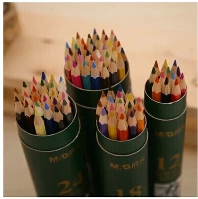 晨光彩色铅笔 绿色桶/牛皮纸筒装套装彩铅 素描绘图画画笔