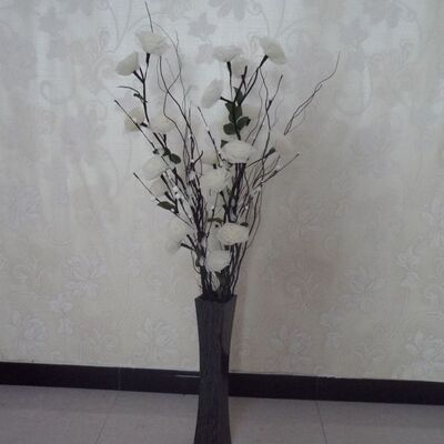 新款高仿干花装饰花客厅落地套装叶脉花白色玫瑰婚庆居家必备假花