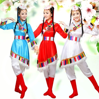 藏族舞蹈演出服装女成人裤式套装演出服广场舞民族服装表演服饰