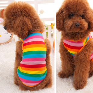 新款彩虹宠物背心衣服 宠物夏季衣服 宠物服装