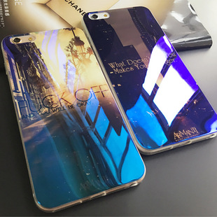 蓝光tpu彩绘iPhone6s保护套超薄硅胶软手机外壳plus情侣个性新款