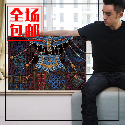 玄关 走廊 竖版 个性民族风格装饰画 西藏佛教装饰画无框画壁画
