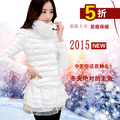 2015韩版女装新品冬天立领不规则斗篷学生羽绒服女中长款收腰棉衣