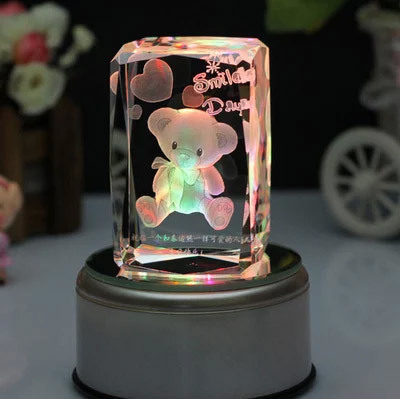 水晶3D泰迪小熊DIY摆件送男女朋友同学闺蜜老婆结婚生日结婚礼物