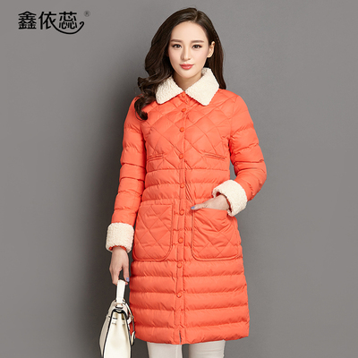 2015冬装新款女装韩版修身显瘦羊羔毛加厚棉衣女中长款外套棉袄潮