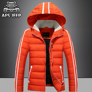 Afs Jeep/战地吉普新款男士冬季防寒服棉衣时尚韩版轻薄款年轻潮