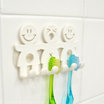 韩国创可爱意吸盘式笑脸太阳花小熊牙刷架 牙刷挂 卫浴洗漱收纳架