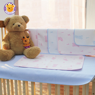 正品隔尿垫芭比粉防潮隔水垫婴幼儿爬爬垫全包边生态棉床垫30*45