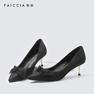 Faiccia/色非2016春韩国明星同款单鞋尖头高跟鞋细跟浅口M401
