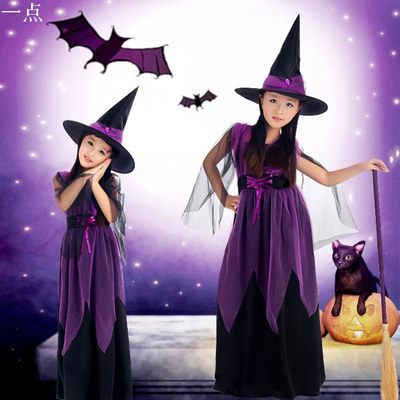 万圣节装扮巫婆女巫服cosplay服装派对舞会 万圣节儿童服装幼儿园