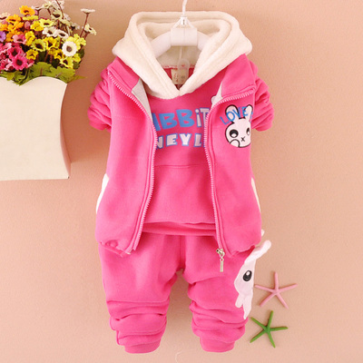 1-3岁女宝宝秋装套装2015新款女童装儿童卫衣三件套加厚婴儿衣服