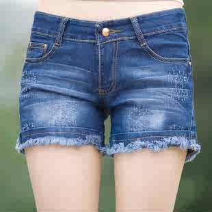 2016夏季超短牛仔短裤时尚修身优质大码宽松胖MM显瘦休闲裤子新款
