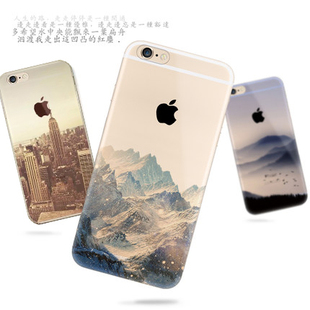 苹果6手机壳4.7简约 iphone6手机壳iphone6s手机套硅胶透明软情侣
