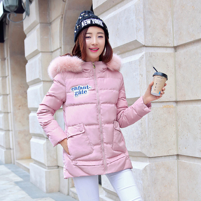女装新款加厚棉袄2015冬季韩版女生修身外套连帽气质女式加厚棉服
