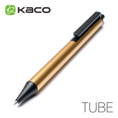KACO智途（TUBE）不锈钢系列金属签字笔0.5黑色中性笔 水笔