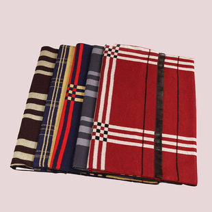 2015条纹蓝色棕色红色冬新款保暖丝绒超大围脖 专柜男士围巾