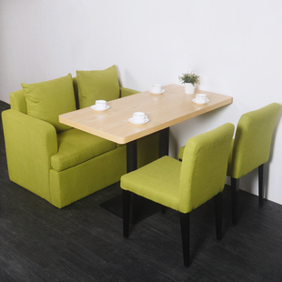 咖啡厅桌椅奶茶店甜品店桌椅茶餐厅桌椅西餐厅桌椅卡座沙发组合绿