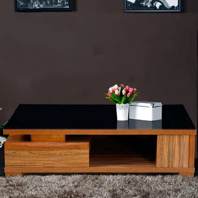 实木乌金木榆木板木结合客厅现代简约中式可伸缩电视柜地柜茶几