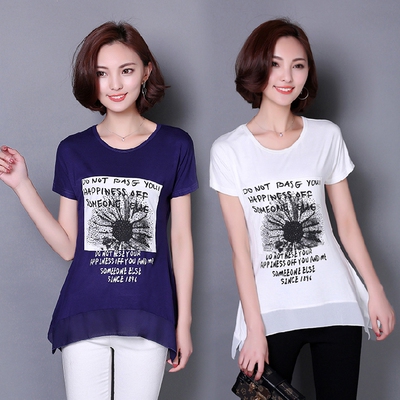 2015夏季女时尚T恤韩版短袖上衣中青年少妇30-35-40岁女装潮衣服